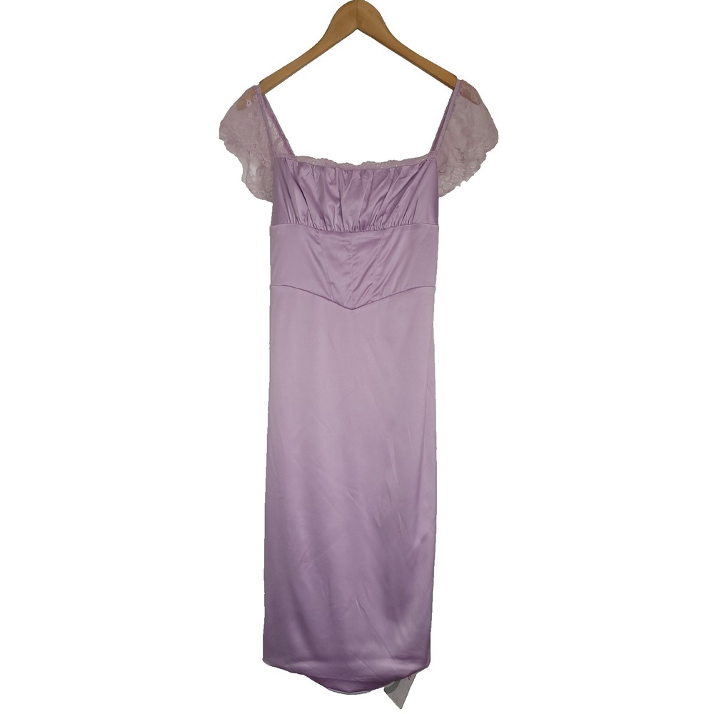 NWT Parthea Purple Dress Size M Polyester Elastane Blend Empire‎ Cut Bridgerton
